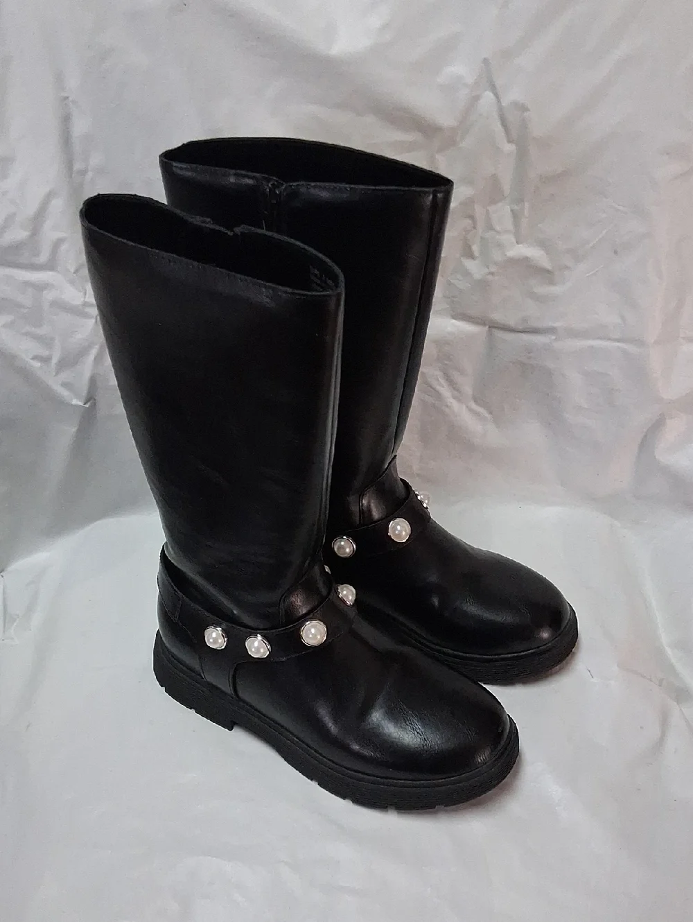 Sonoma Black Pearl-Embellished Girl's Mid-Calf Boots Sz 2 NWOT